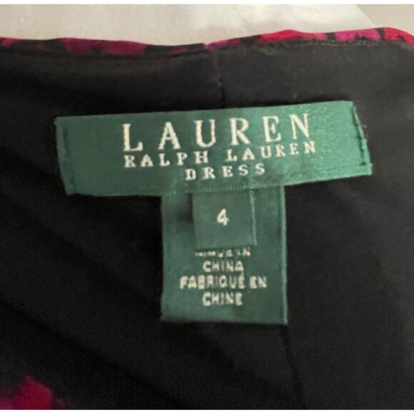 Lauren Ralph Lauren Wine Fuchsia Leopard Sheath Dress Size 4 - Picture 8 of 13